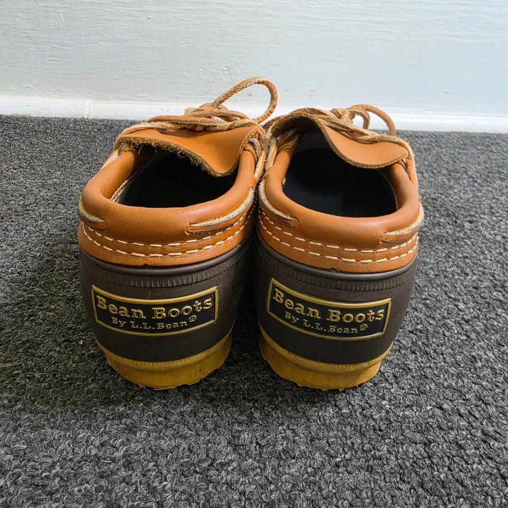 L.L. Bean Rubber Moc Duck Boots Brown Mens 7M Gum Sole Waterproof Moccasins Hunt